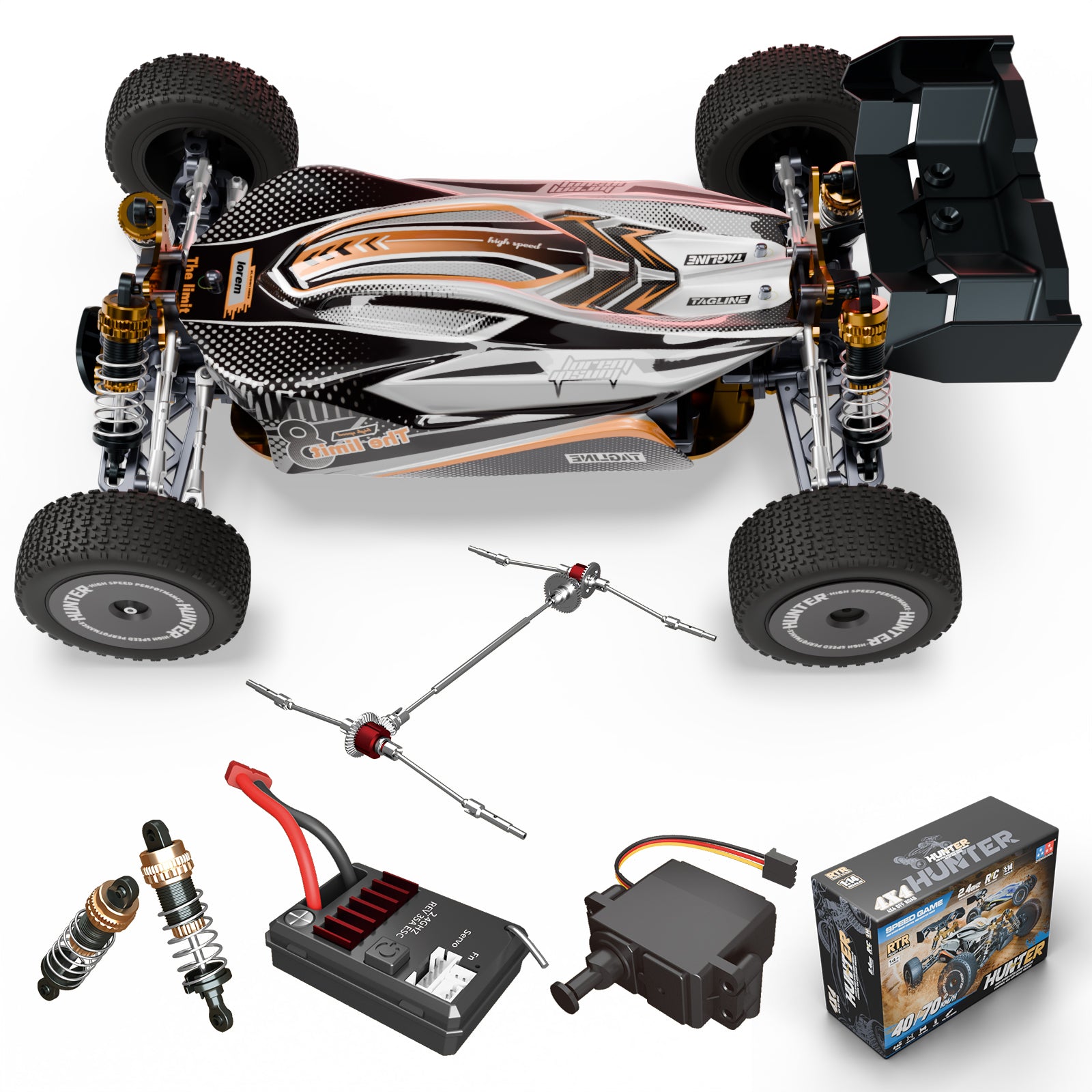 HUNTER 70 KM/H High Speed Smart Control 4WD Monster Truck 2.4Ghz Anti-interference HUNTER 70 KM/H High Speed Smart Control 4WD Monster Truck 2.4Ghz Anti-interference